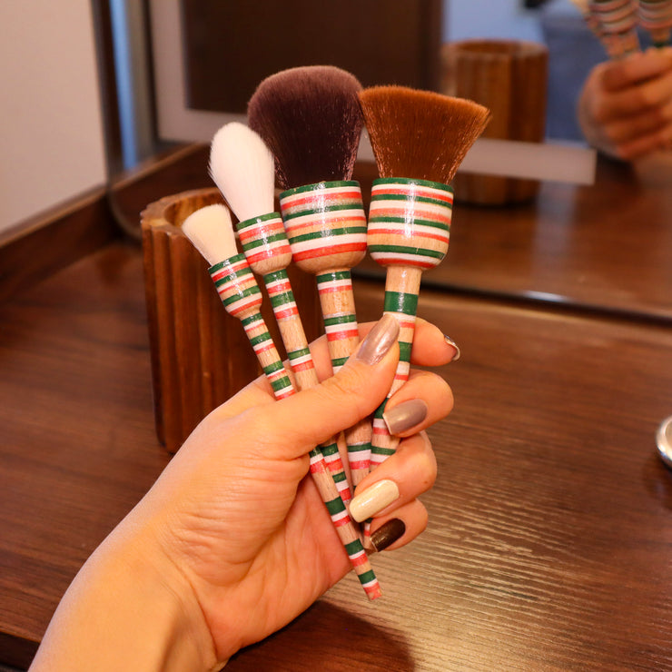 Mexican Flag Hand Painted Balero Brush Set