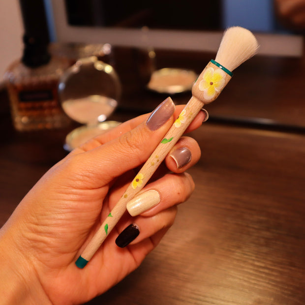 Yellow Floral Hand Painted Balero Brush Set