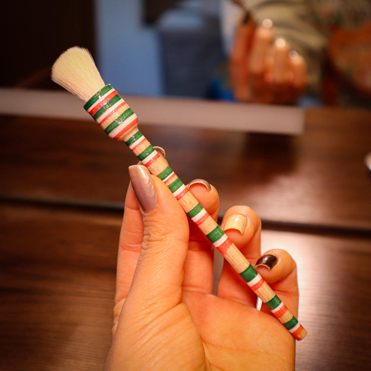 Mexican Flag Hand Painted Balero Brush Set