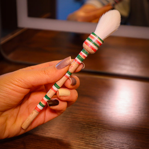 Mexican Flag Hand Painted Balero Brush Set