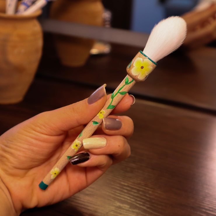 Yellow Floral Hand Painted Balero Brush Set