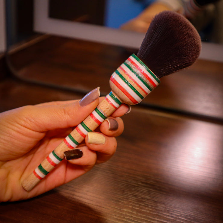 Mexican Flag Hand Painted Balero Brush Set