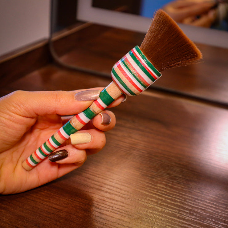 Mexican Flag Hand Painted Balero Brush Set