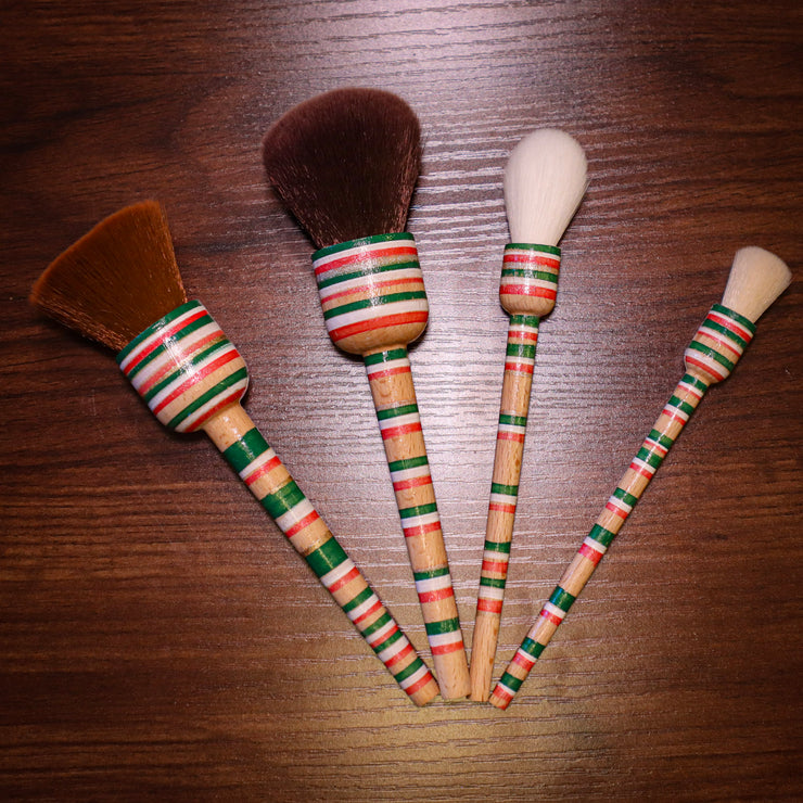 Mexican Flag Hand Painted Balero Brush Set