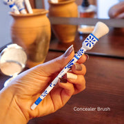 Talavera White Inspired Hand Painted Brush Set
