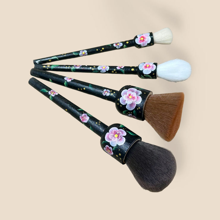 Pink Floral Hand Painted Balero Brush Set
